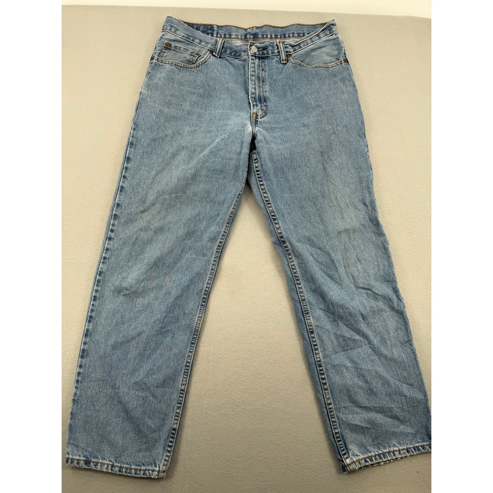 Levis 550 Relaxed Fit Tapered Leg Jeans Mens 34x30 (34x29) Light Wash Blue Denim
